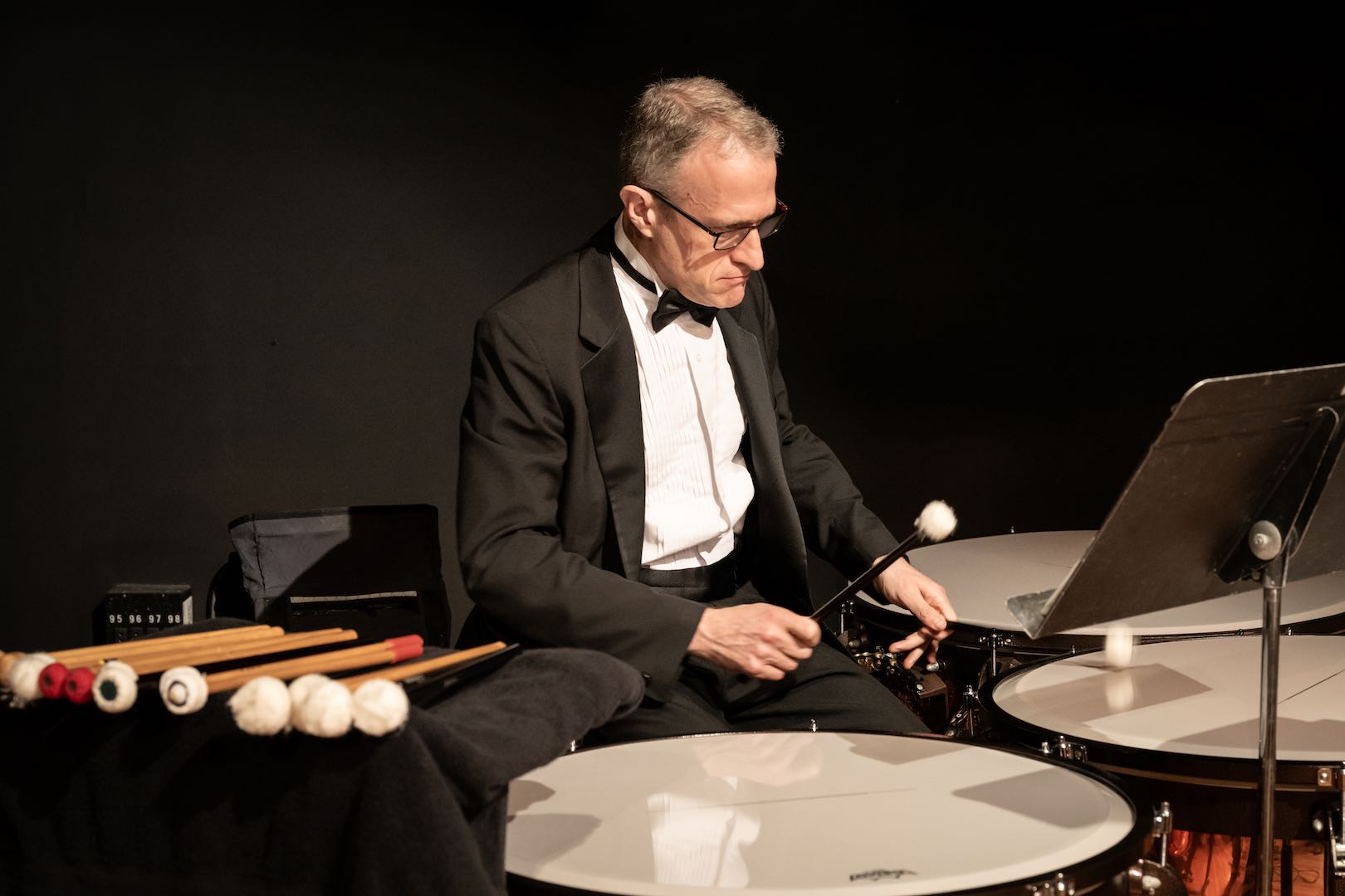 Principal Timpanist Jeremy Lang at the kettles.